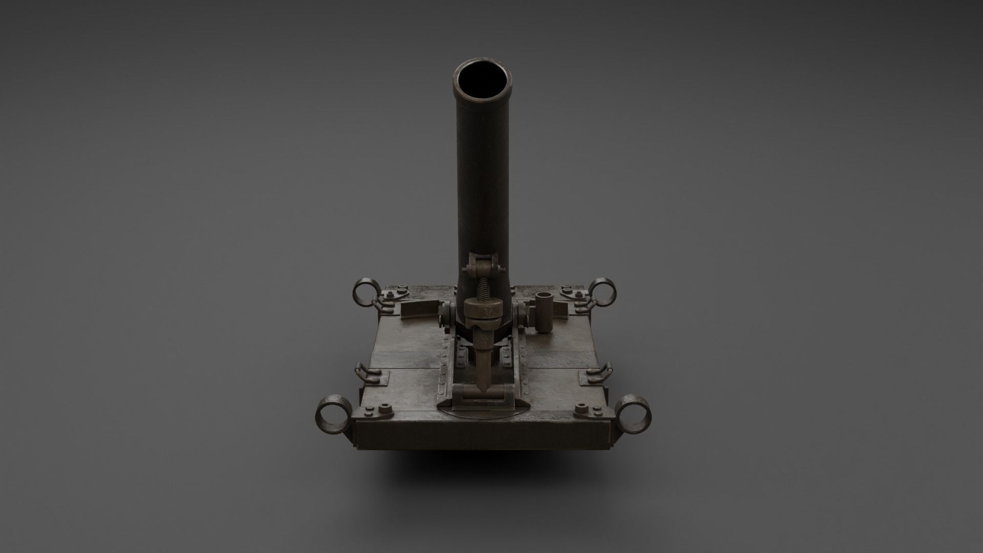 Type 11 70mm Infantry Mortar Low-poly 3D model_12