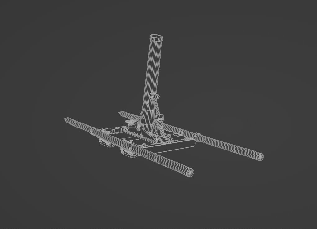 Type 11 70mm Infantry Mortar Low-poly 3D model_9