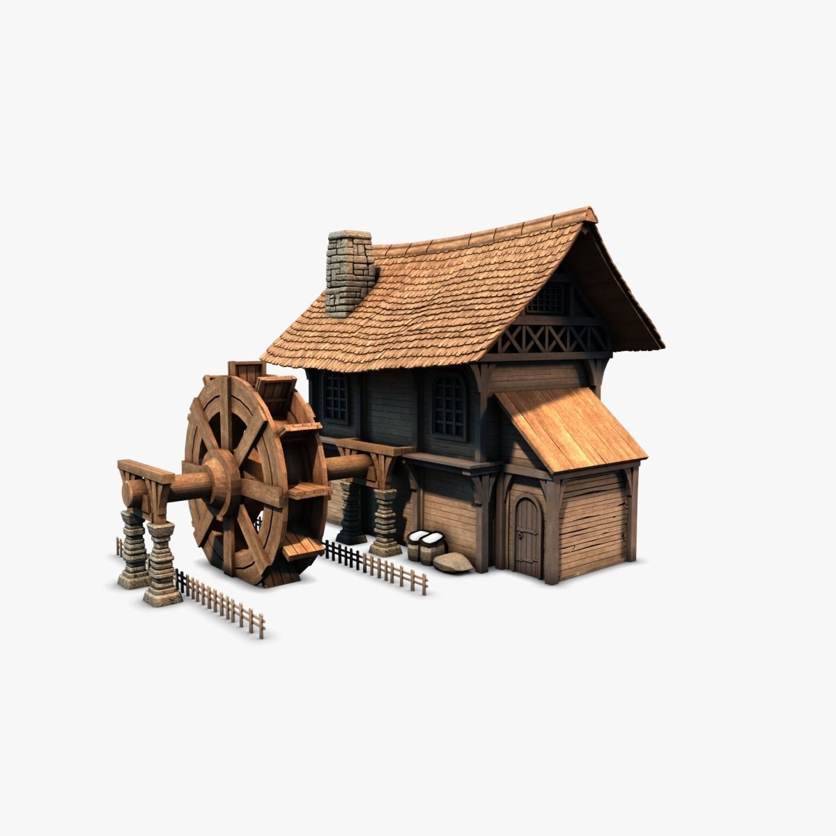 Cottage 12 Low-poly 3D model_6