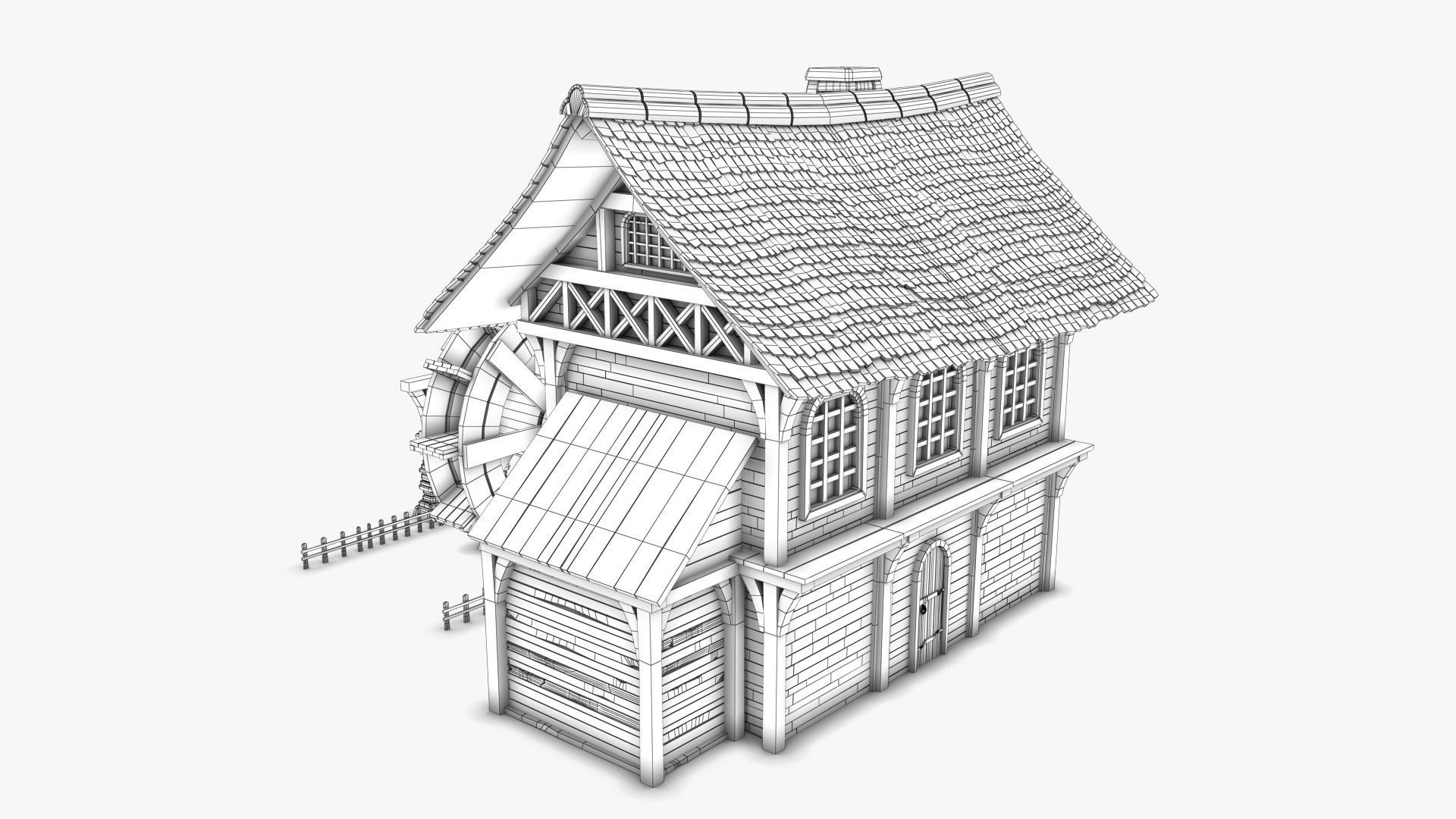 Cottage 12 Low-poly 3D model_9