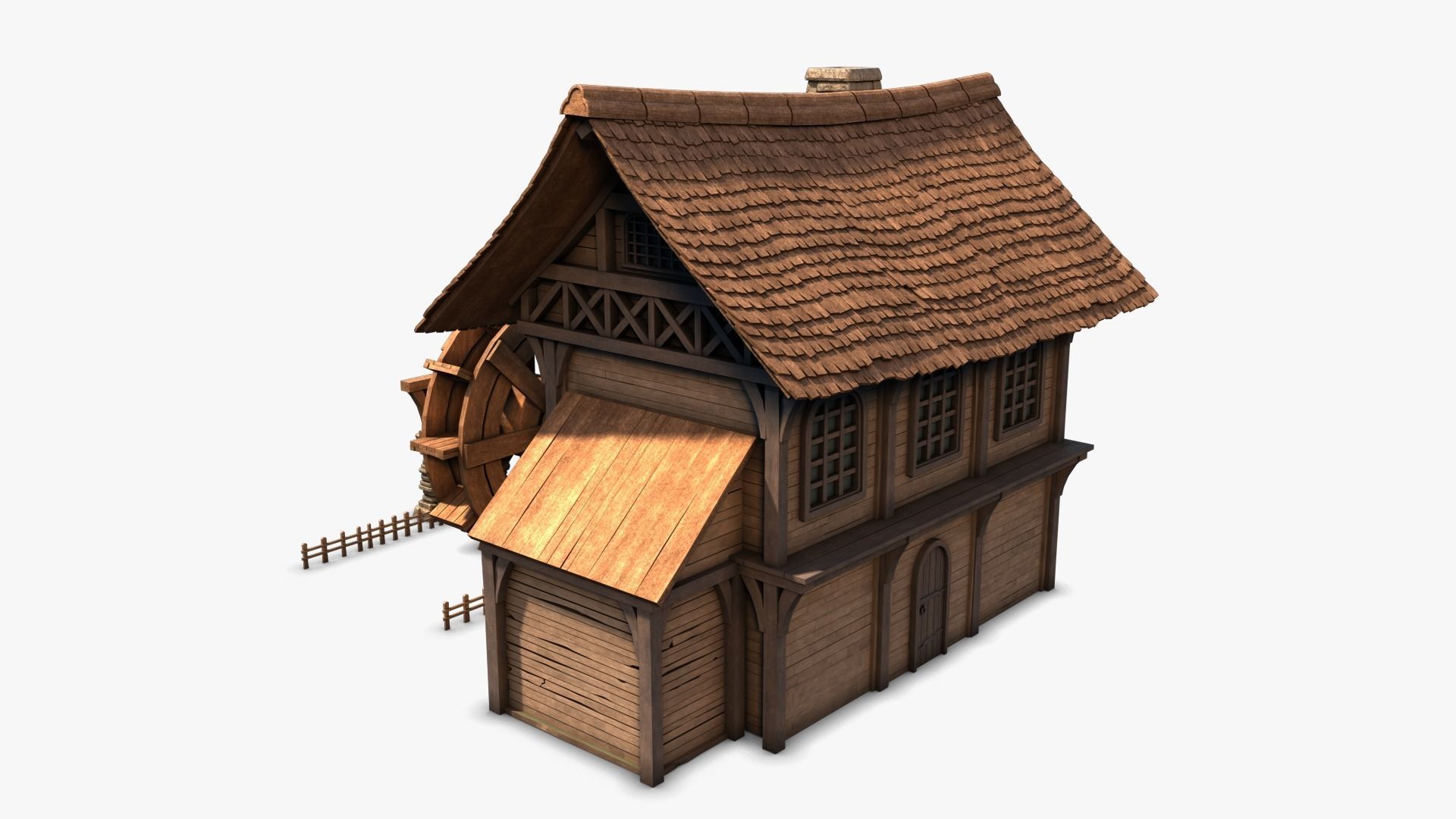 Cottage 12 Low-poly 3D model_3