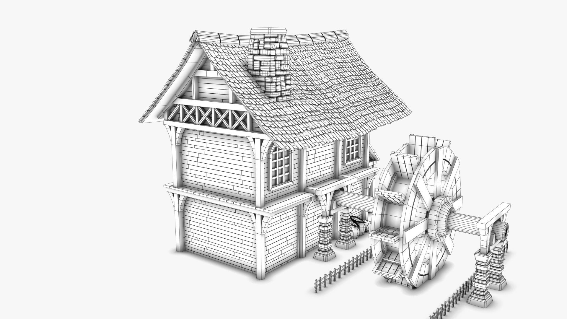 Cottage 12 Low-poly 3D model_10