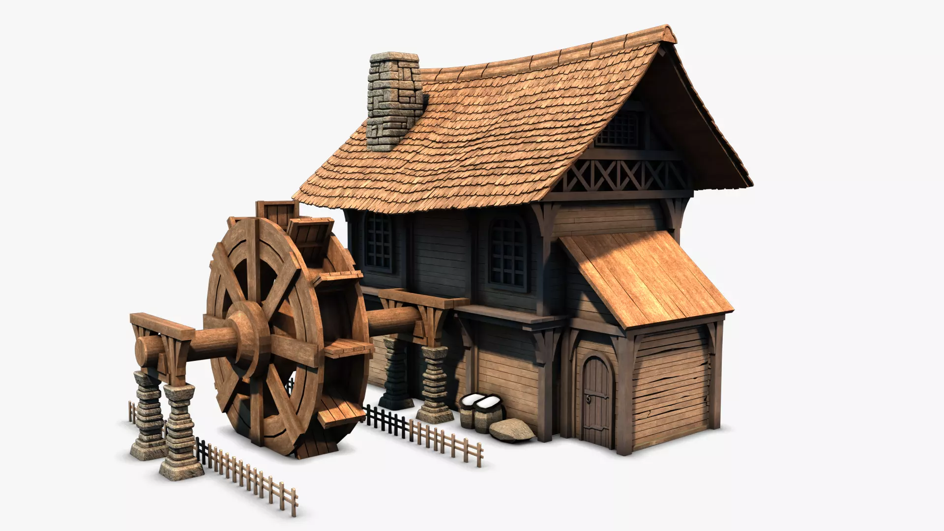 Cottage 12 Low-poly 3D model_0