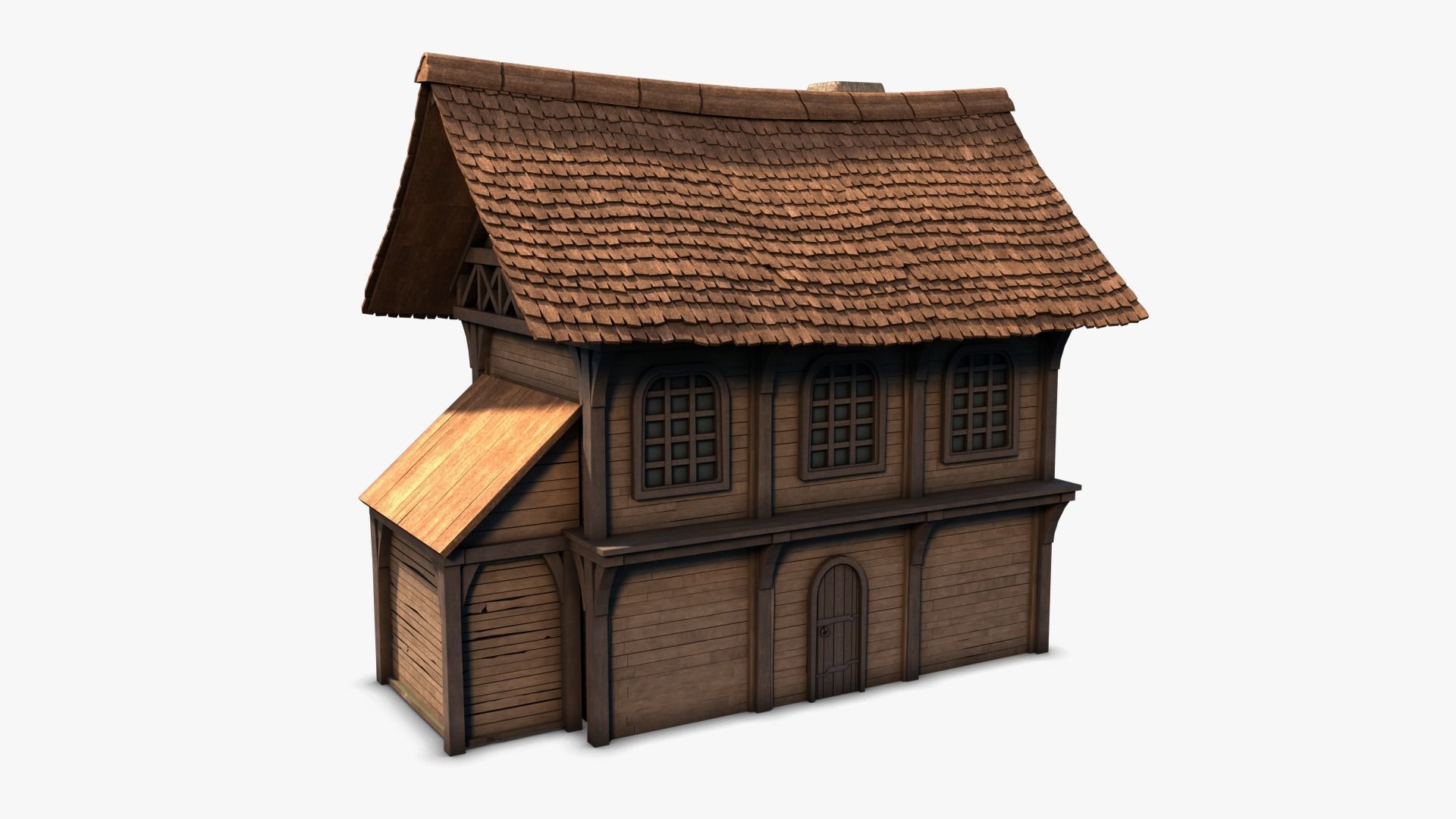 Cottage 13 Low-poly 3D model_4