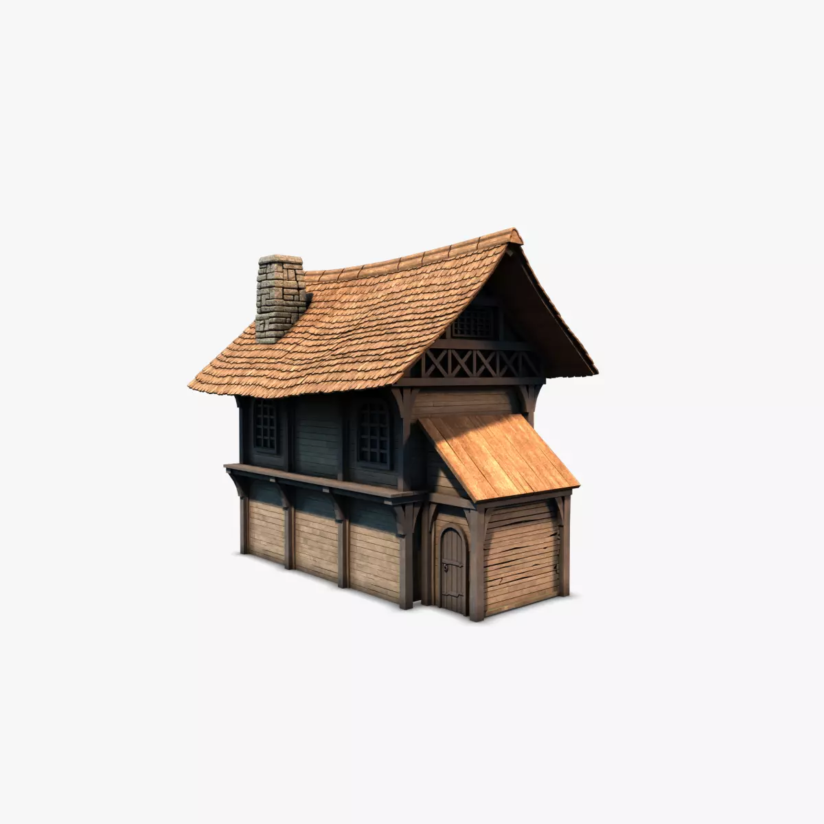 Cottage 13 Low-poly 3D model_0