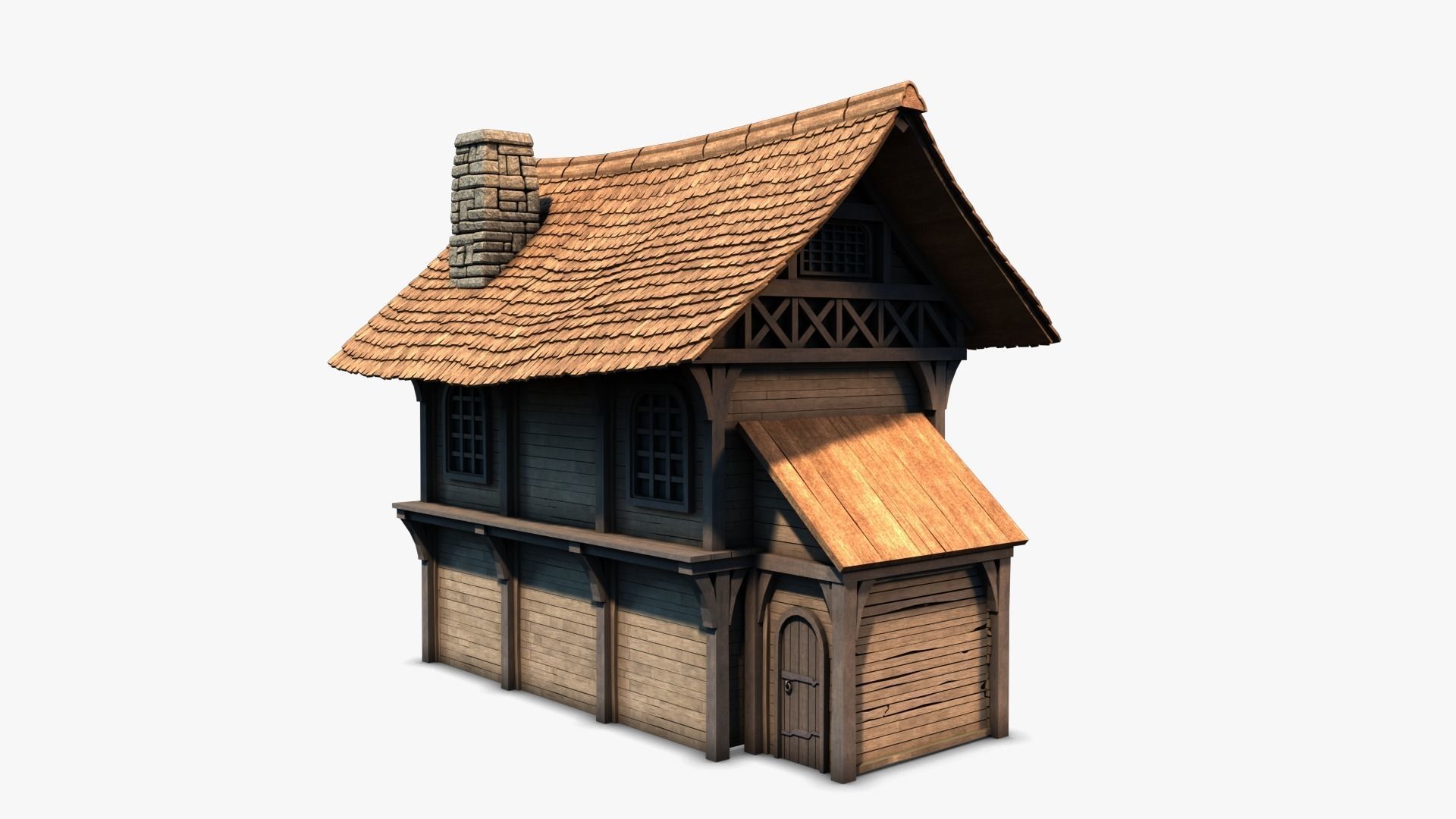 Cottage 13 Low-poly 3D model_2