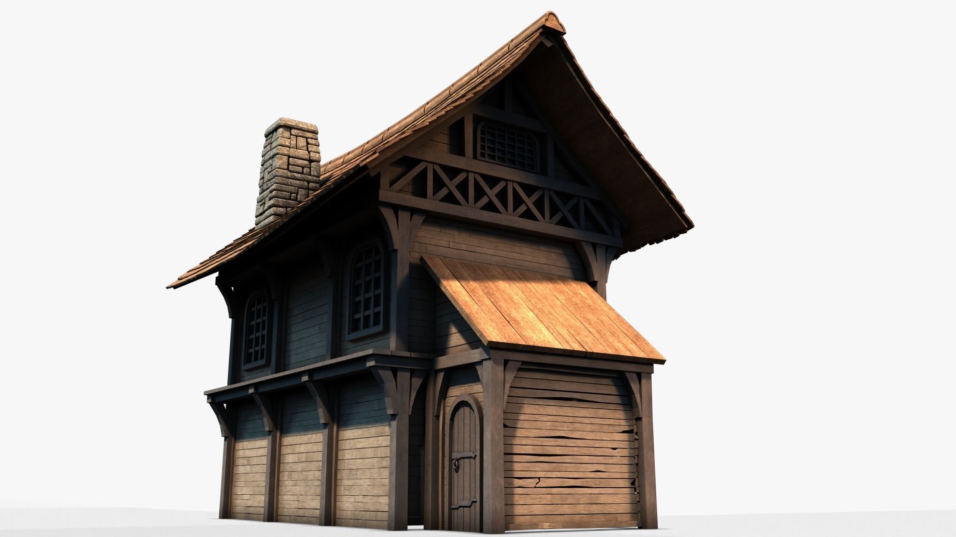 Cottage 13 Low-poly 3D model_6