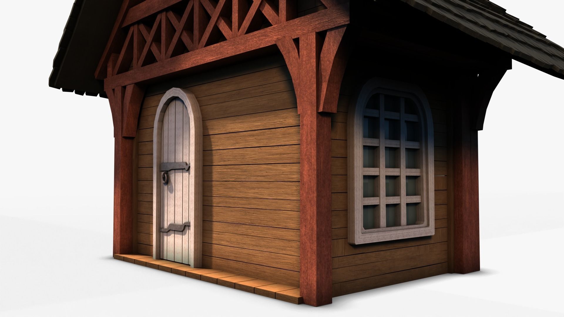 Cottage 14 Low-poly 3D model_5