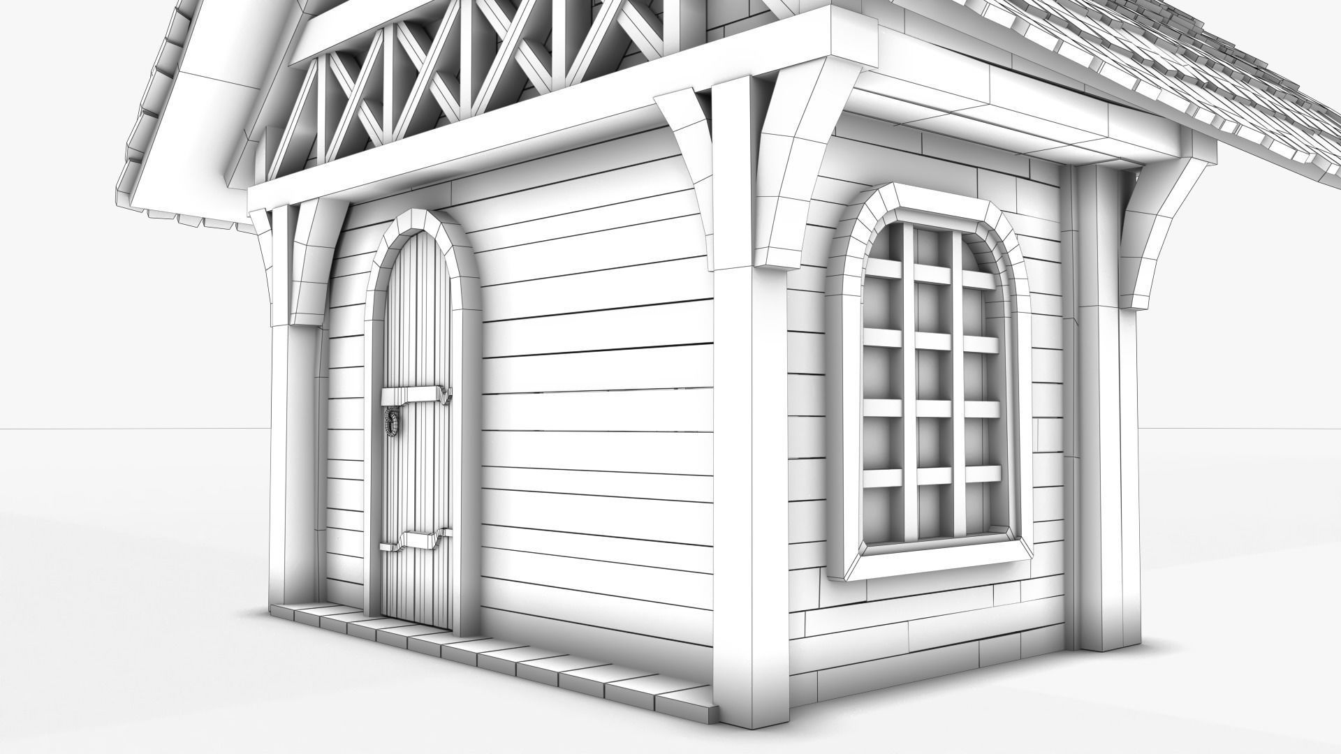 Cottage 14 Low-poly 3D model_11
