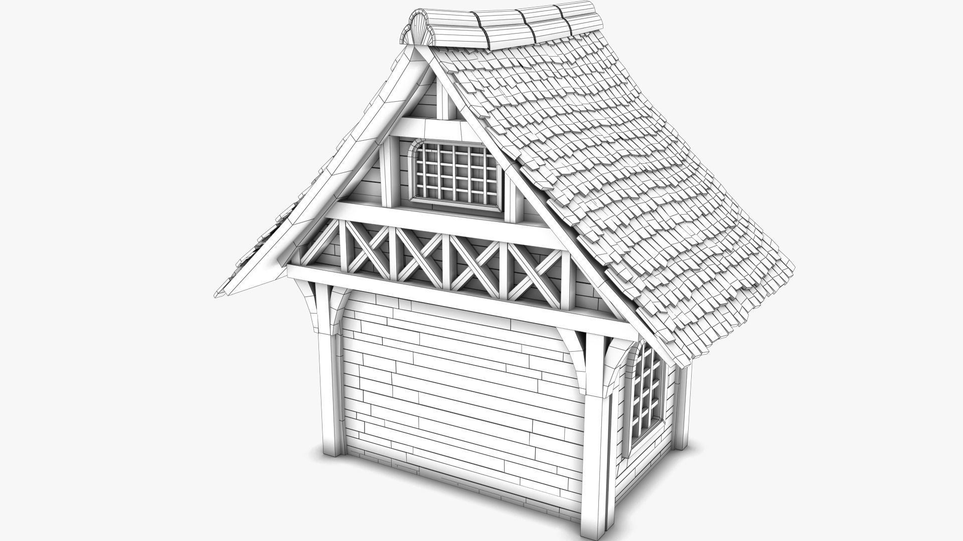 Cottage 14 Low-poly 3D model_8