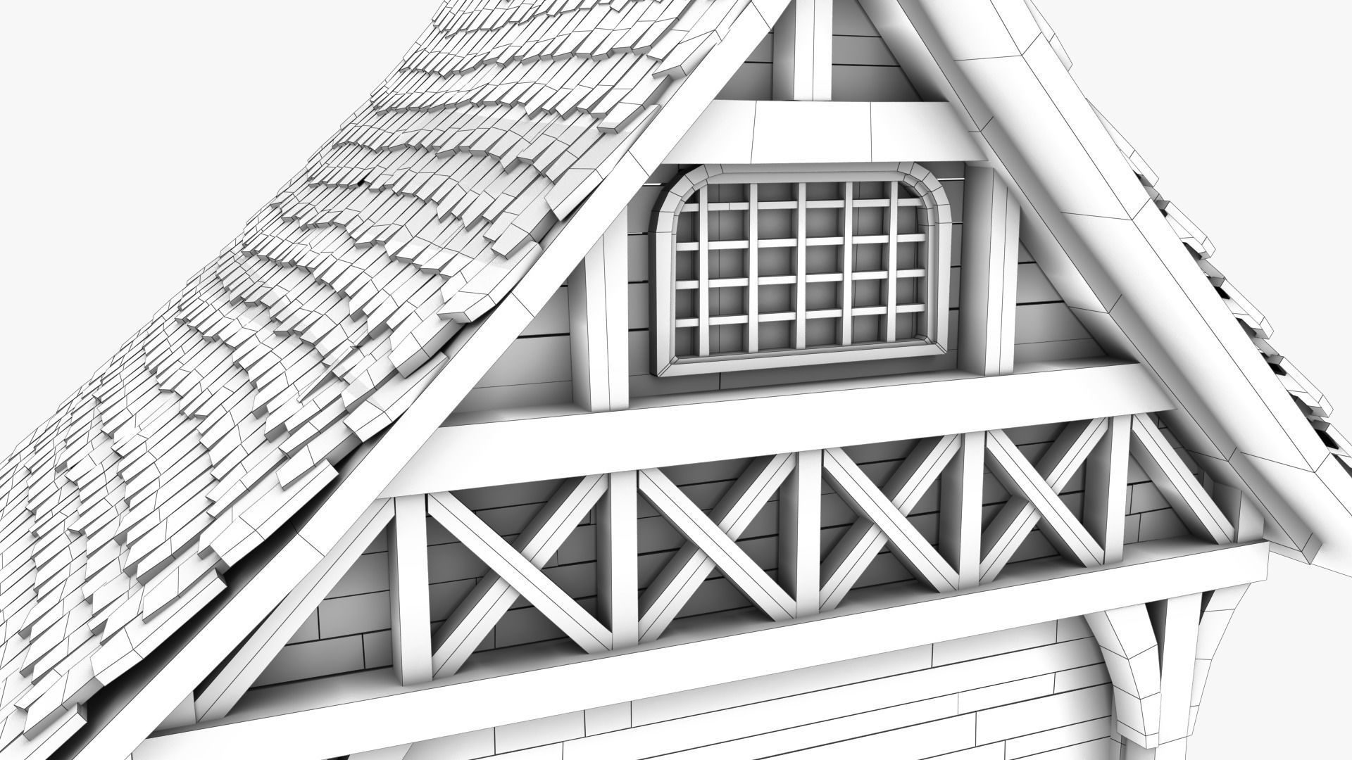 Cottage 14 Low-poly 3D model_10