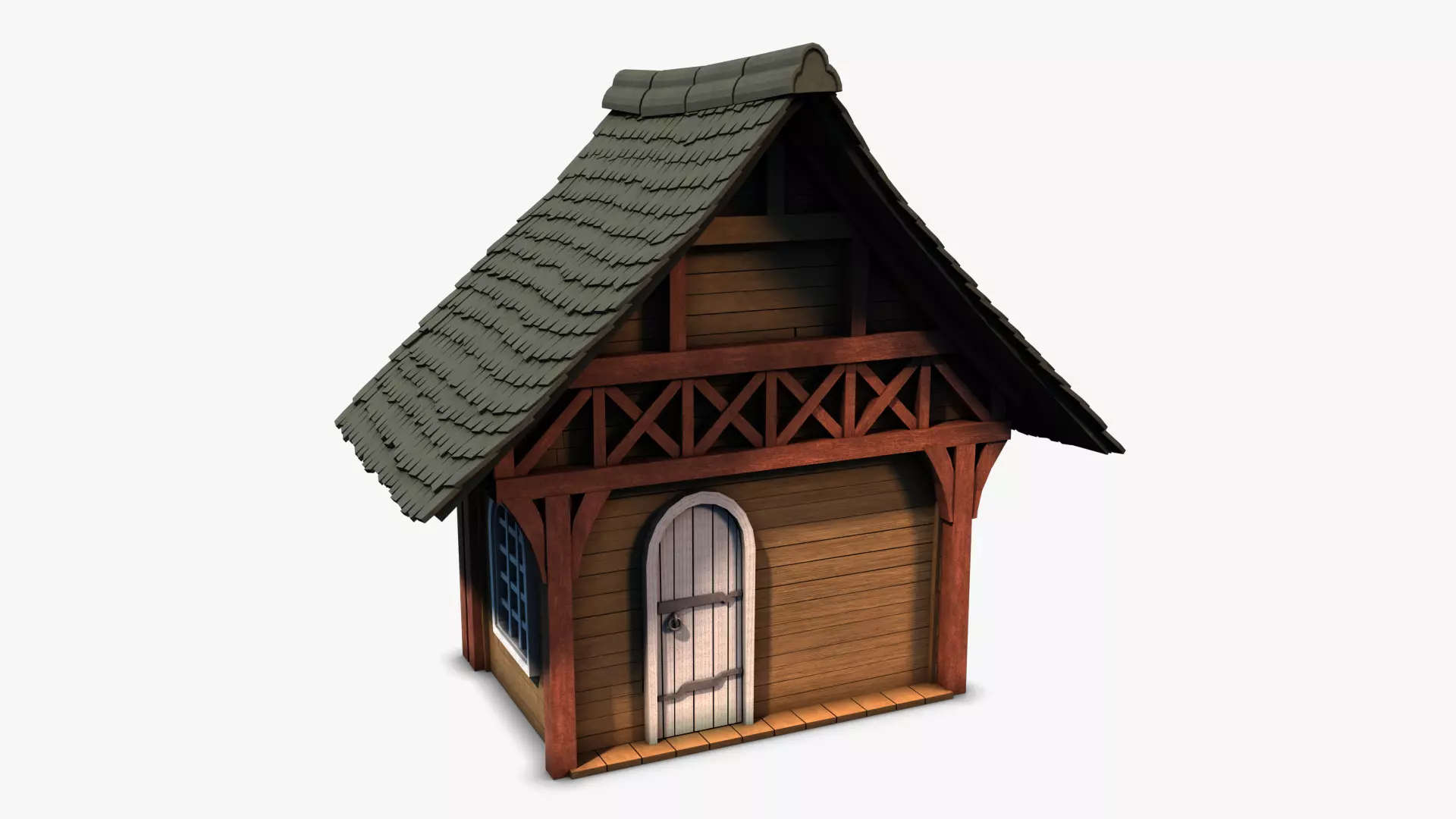 Cottage 14 Low-poly 3D model_0