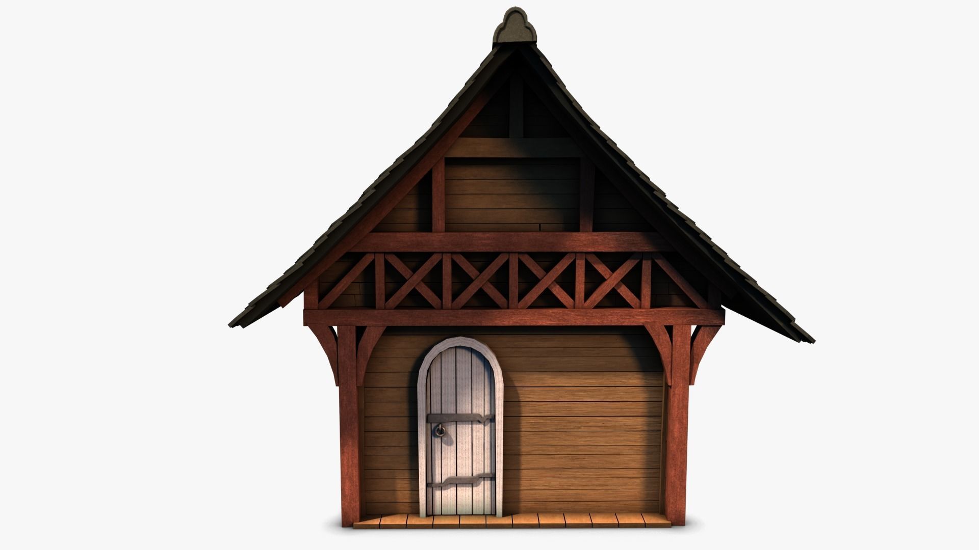 Cottage 14 Low-poly 3D model_3