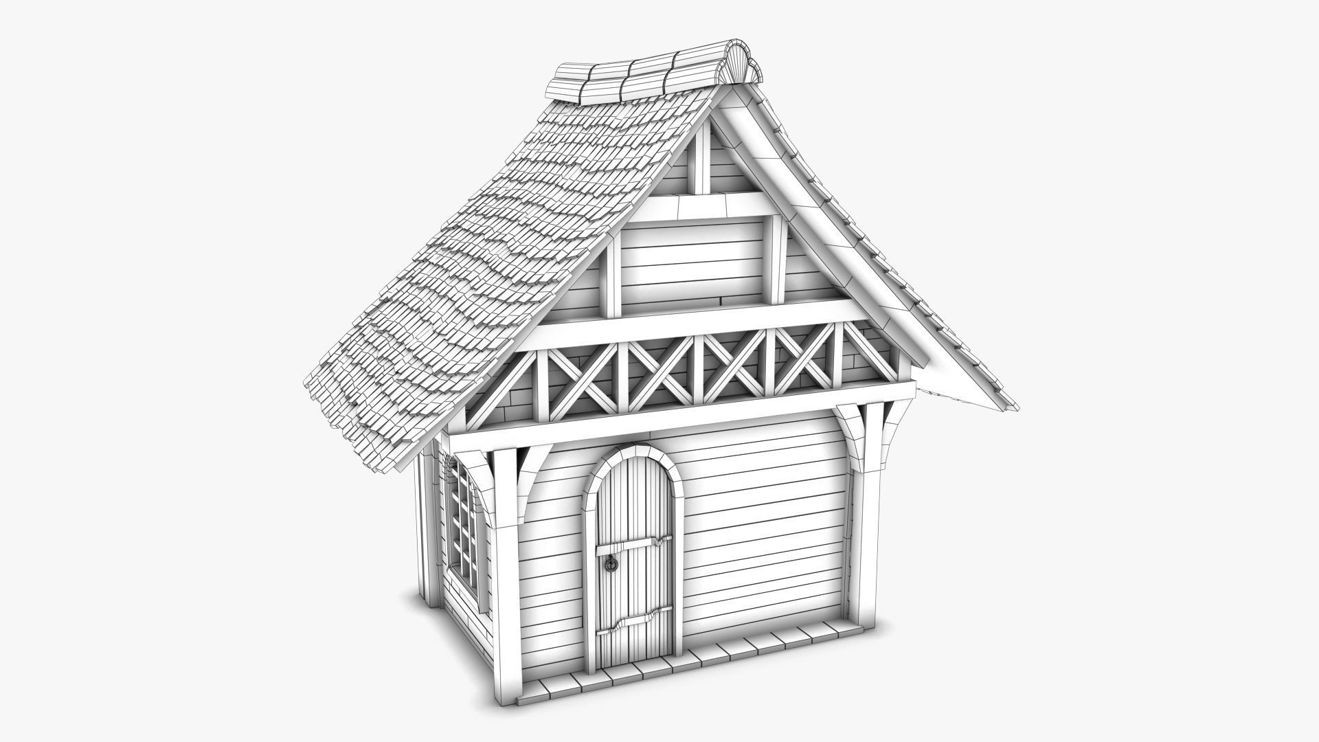 Cottage 14 Low-poly 3D model_7