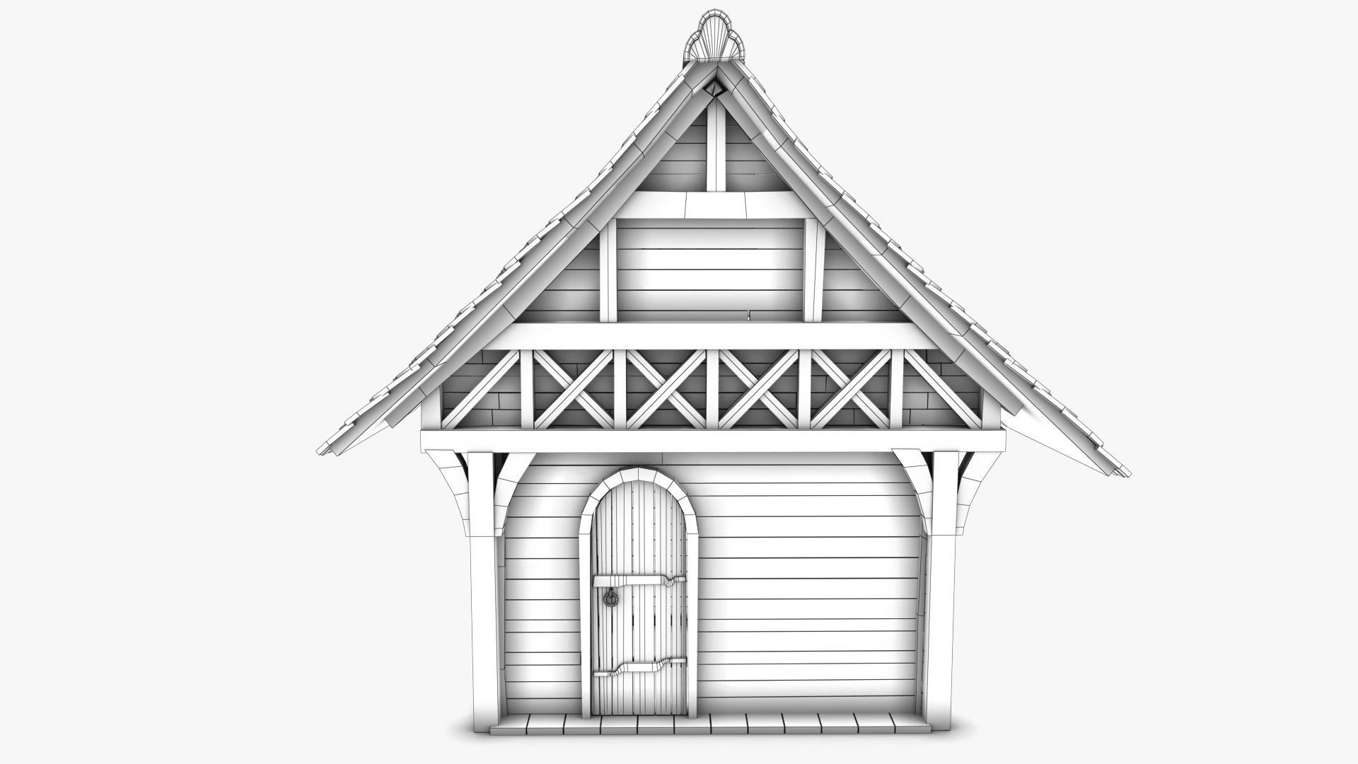 Cottage 14 Low-poly 3D model_9