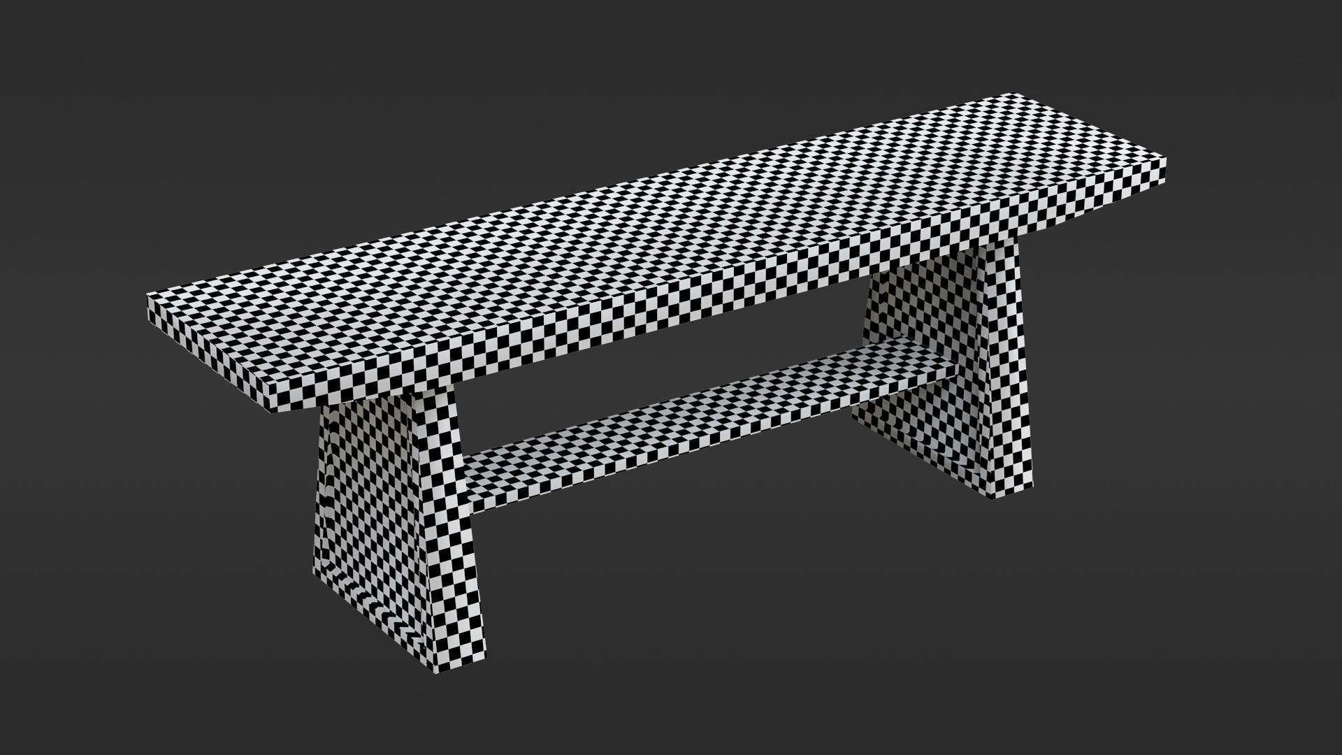 Wooden bench Free low-poly 3D model_2