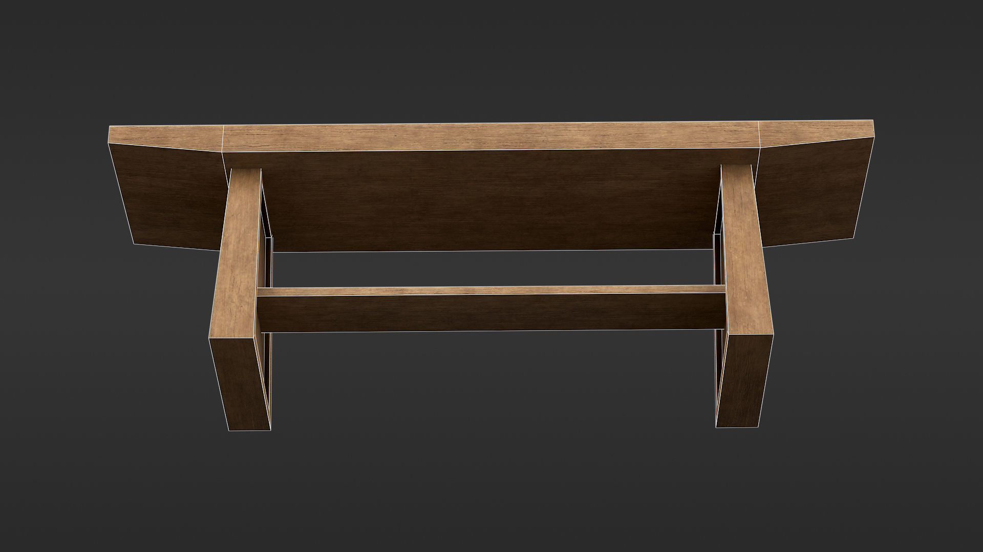 Wooden bench Free low-poly 3D model_10