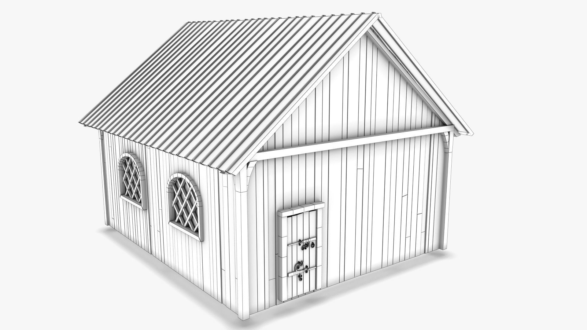 Cottage 16 Low-poly 3D model_8
