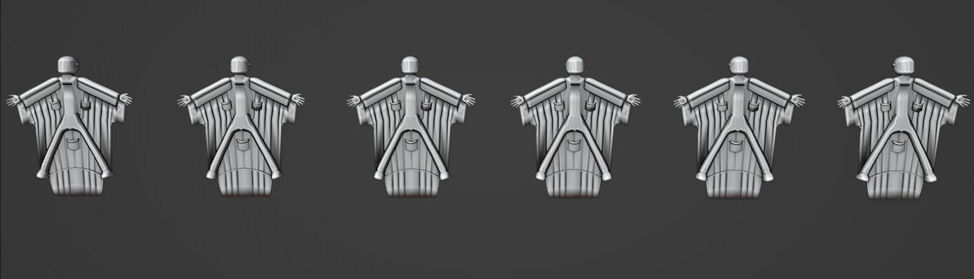 Low Poly Game ready Wing suits Low-poly 3D model_3