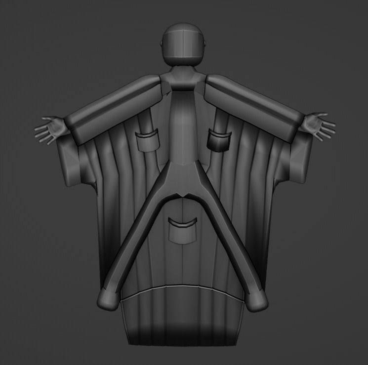 Low Poly Game ready Wing suits Low-poly 3D model_4