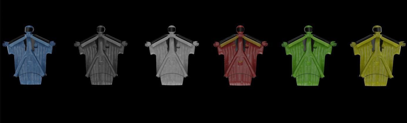 Low Poly Game ready Wing suits Low-poly 3D model_1