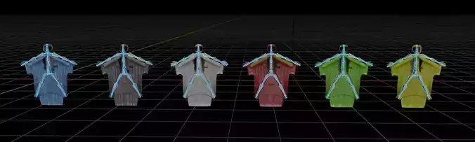 Low Poly Game ready Wing suits Low-poly 3D model