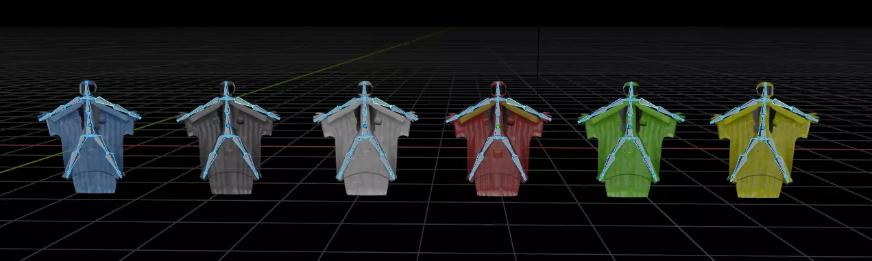 Low Poly Game ready Wing suits Low-poly 3D model_0