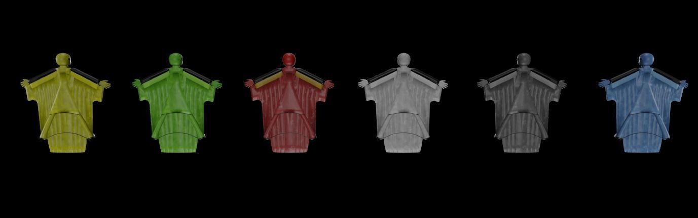 Low Poly Game ready Wing suits Low-poly 3D model_2