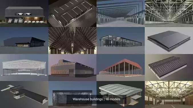 Warehouse buildings 3D Model Collection
