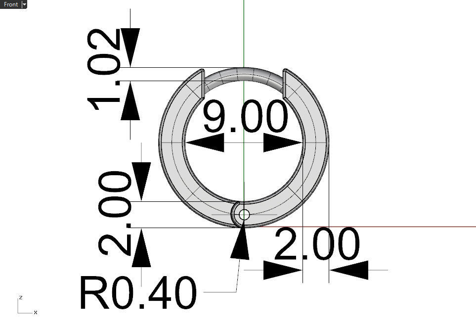 Earrings 9mm 3D print model_10