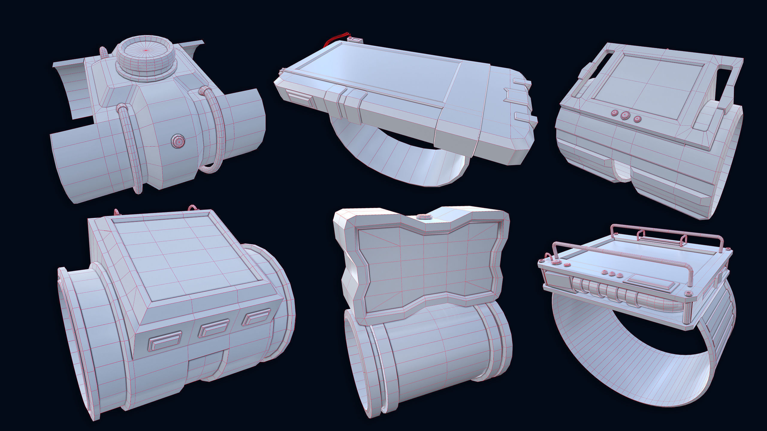 Sci-Fi Wristband Base Mesh 3D model_22