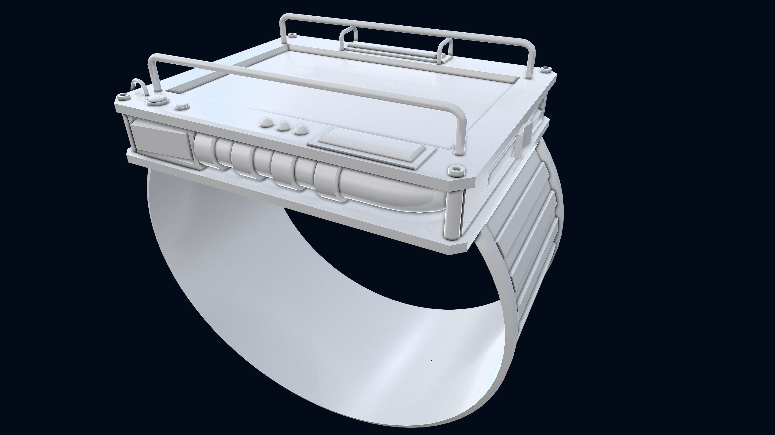 Sci-Fi Wristband Base Mesh 3D model_13