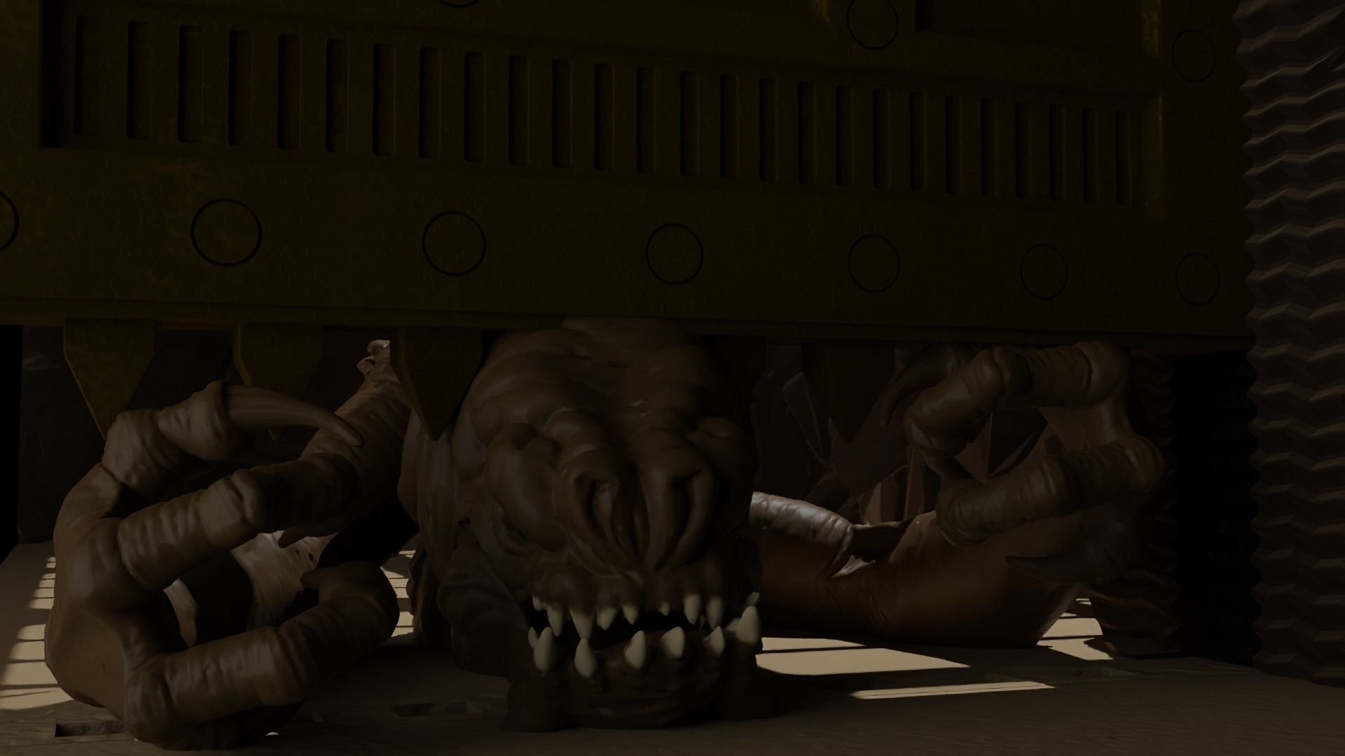 Rancor Cave Door 1-6 scale Hottoys 3D print model_11