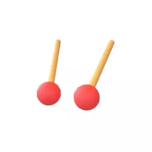 Cartoon Drum Sticks v1 001 Low-poly 3D model