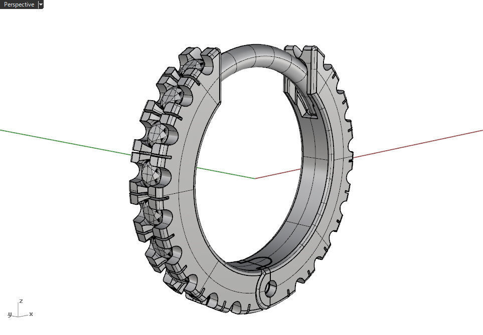 Earrings with gems 9mm 3D print model_7