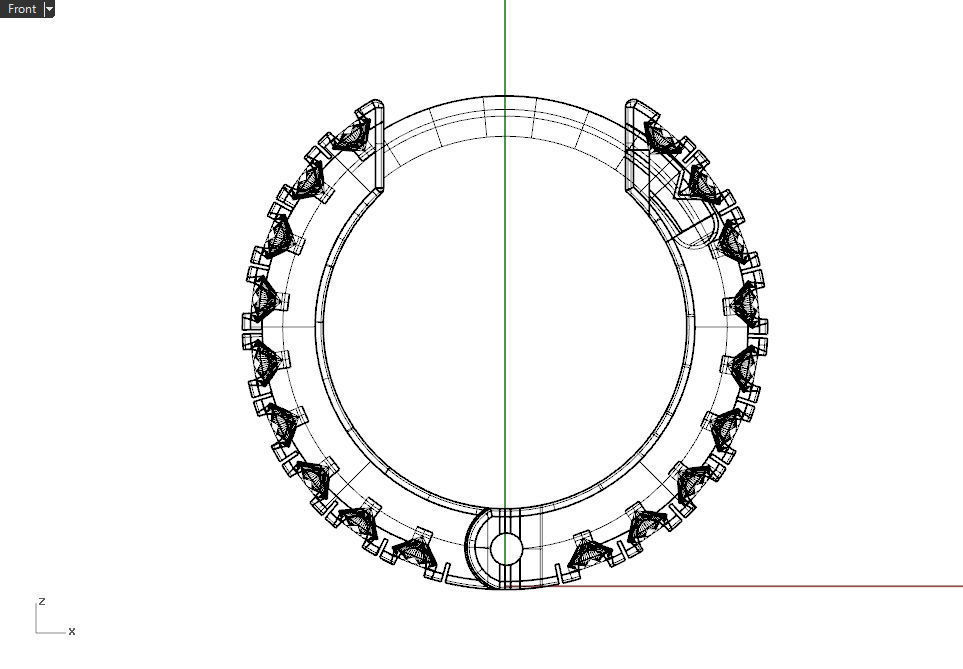 Earrings with gems 9mm 3D print model_9
