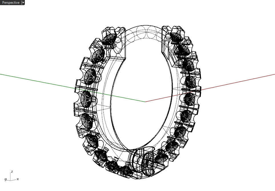 Earrings with gems 9mm 3D print model_8