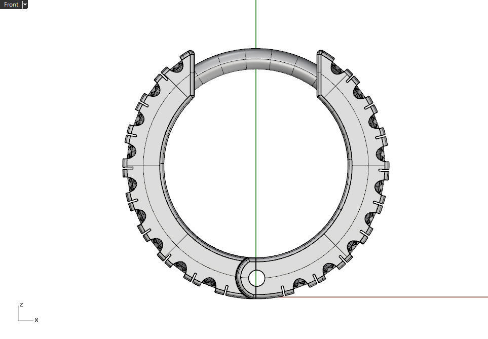 Earrings with gems 9mm 3D print model_10