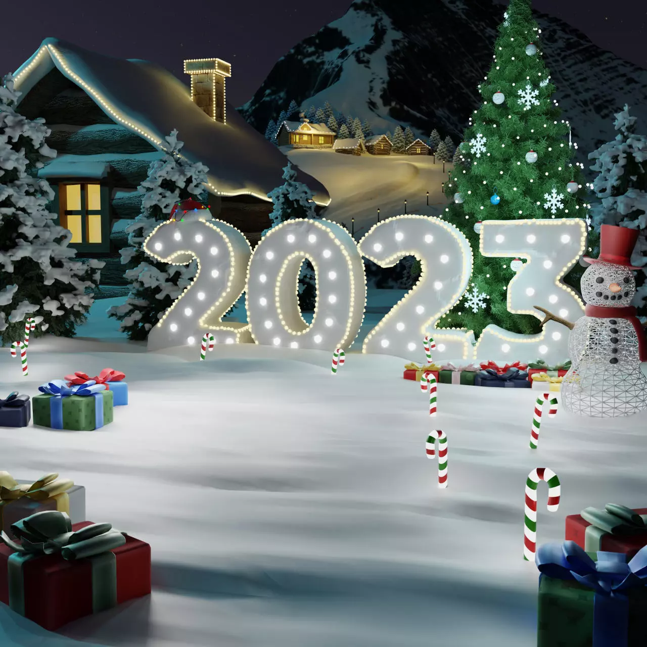 New year 2023 3D model_0