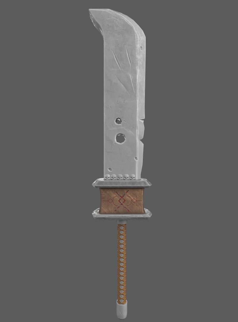 Game-ready stylized weapon model Low-poly 3D model_2