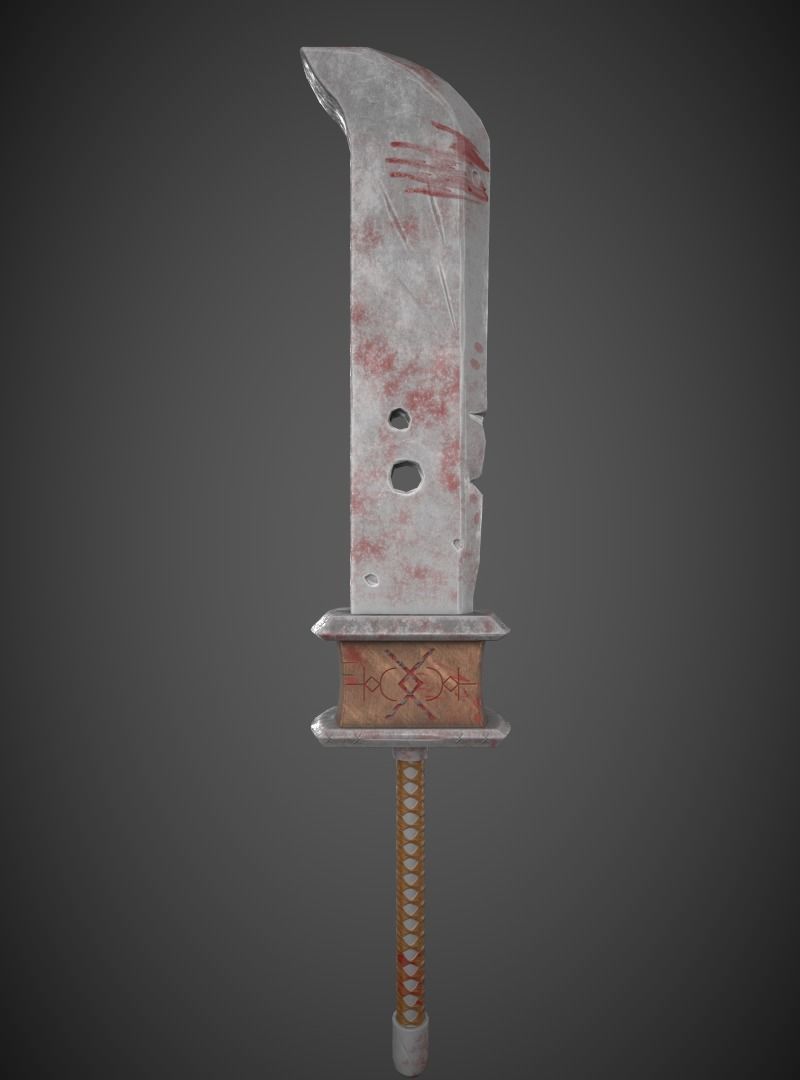 Game-ready stylized weapon model Low-poly 3D model_6