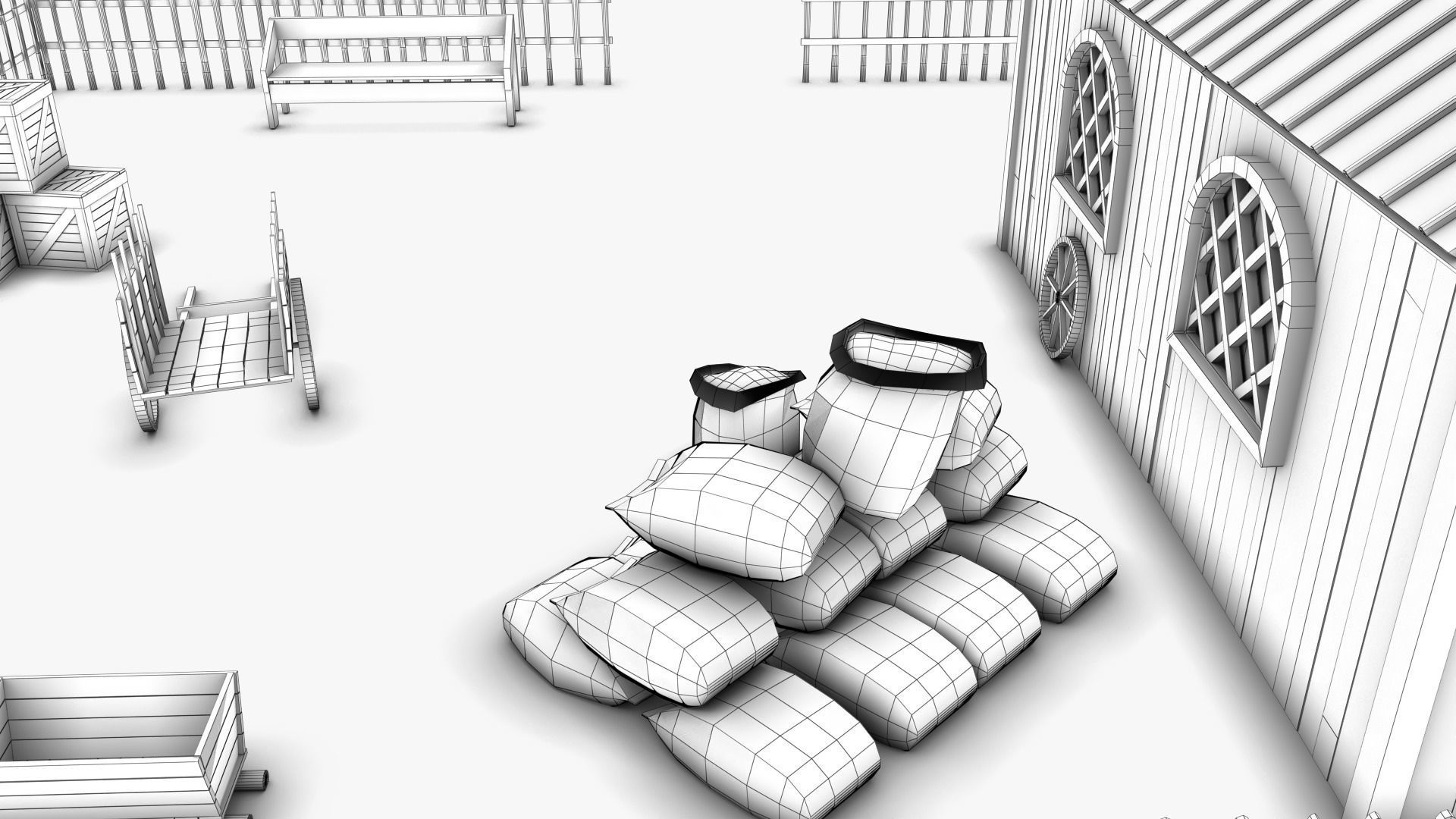 Stable 02 Low-poly 3D model_10