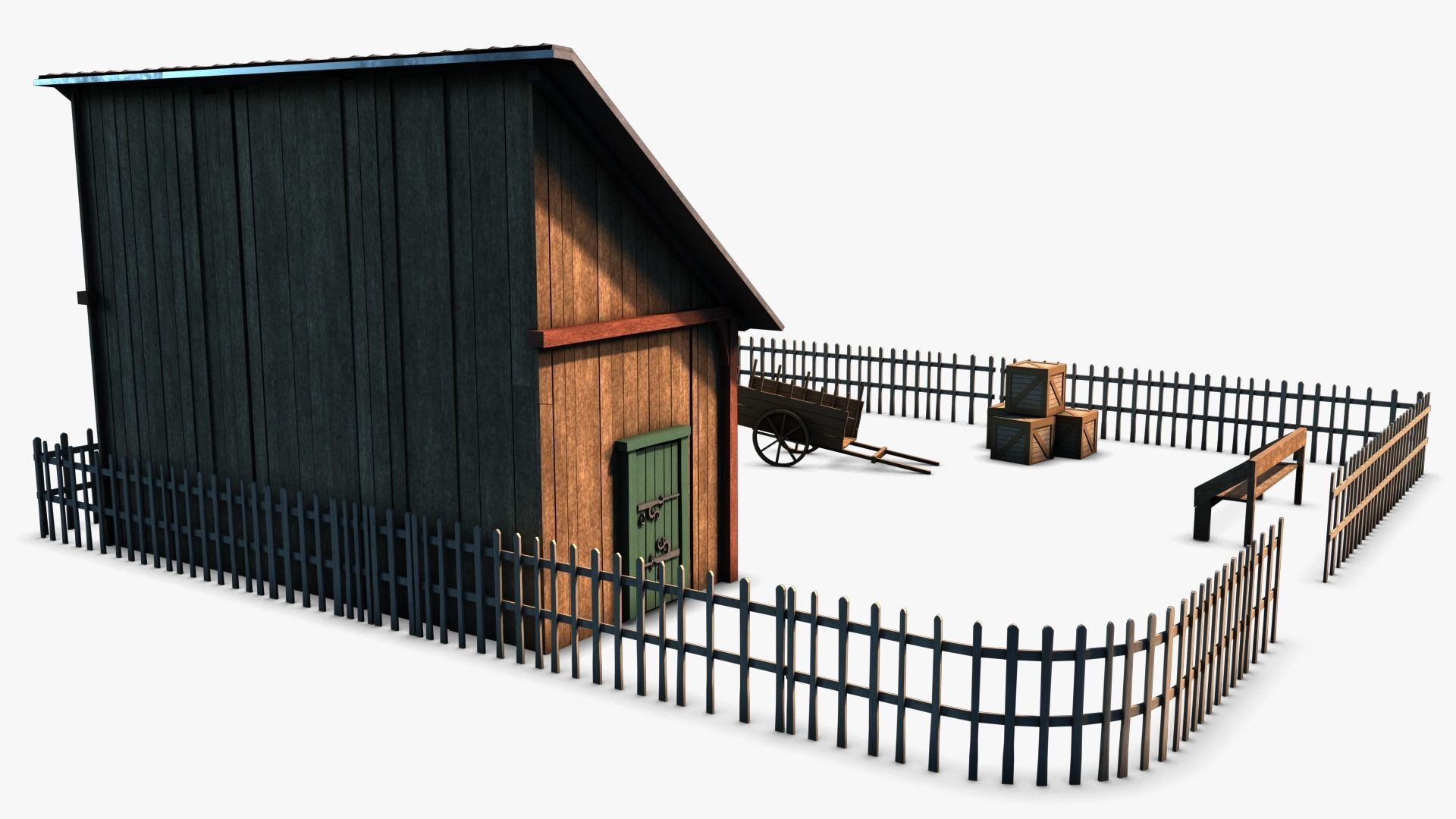 Stable 02 Low-poly 3D model_3