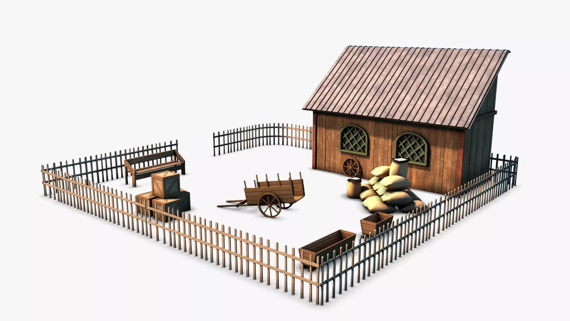 Stable 02 Low-poly 3D model_0