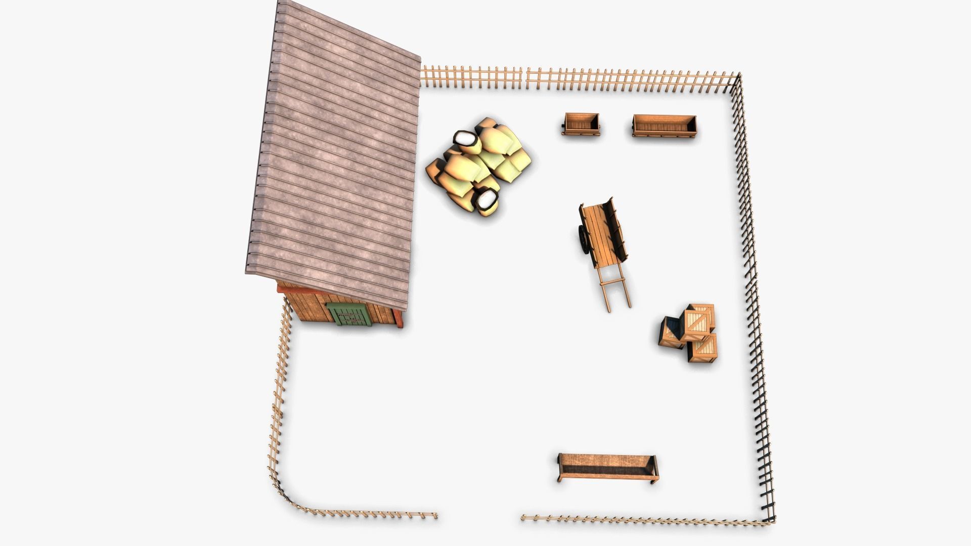 Stable 02 Low-poly 3D model_5