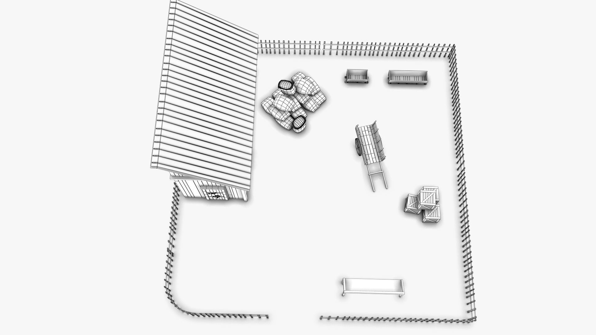 Stable 02 Low-poly 3D model_11