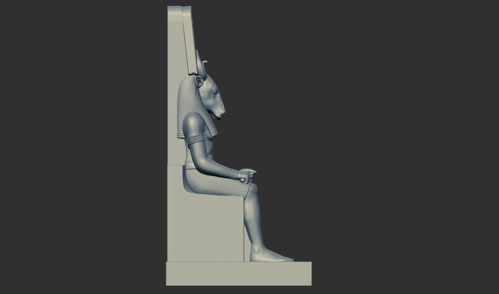 Ancient Egyptian God Montu statue 3d printable model 3D print model_2