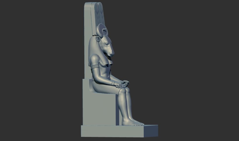 Ancient Egyptian God Montu statue 3d printable model 3D print model_3