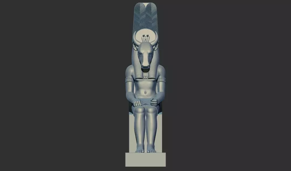 Ancient Egyptian God Montu statue 3d printable model 3D print model_0
