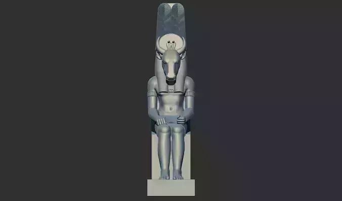 Ancient Egyptian God Montu statue 3d printable model 3D print model Ancient Egyptian God Montu statue 3d printable model 3D print model